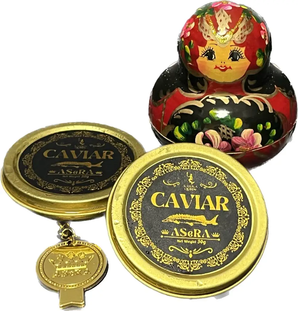 ASeRA Caviar Whole sales price OEM Black Sturgeon Caviar for 10g 20g 30g Frozen fish roe Luxury gift for your special banquets