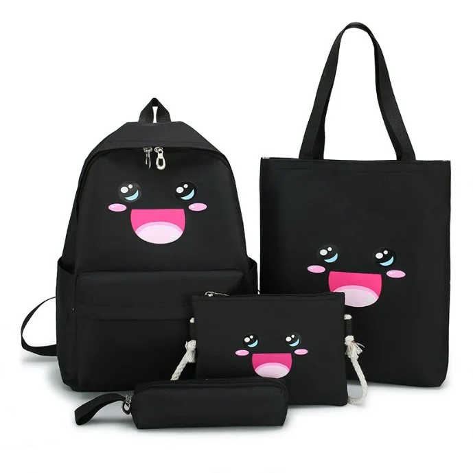 Women Oxford Fabric Backpack 4Pcs/Set Large Capacity School Bag for Teenagers Girls Fashion Travel Rucksack Bag