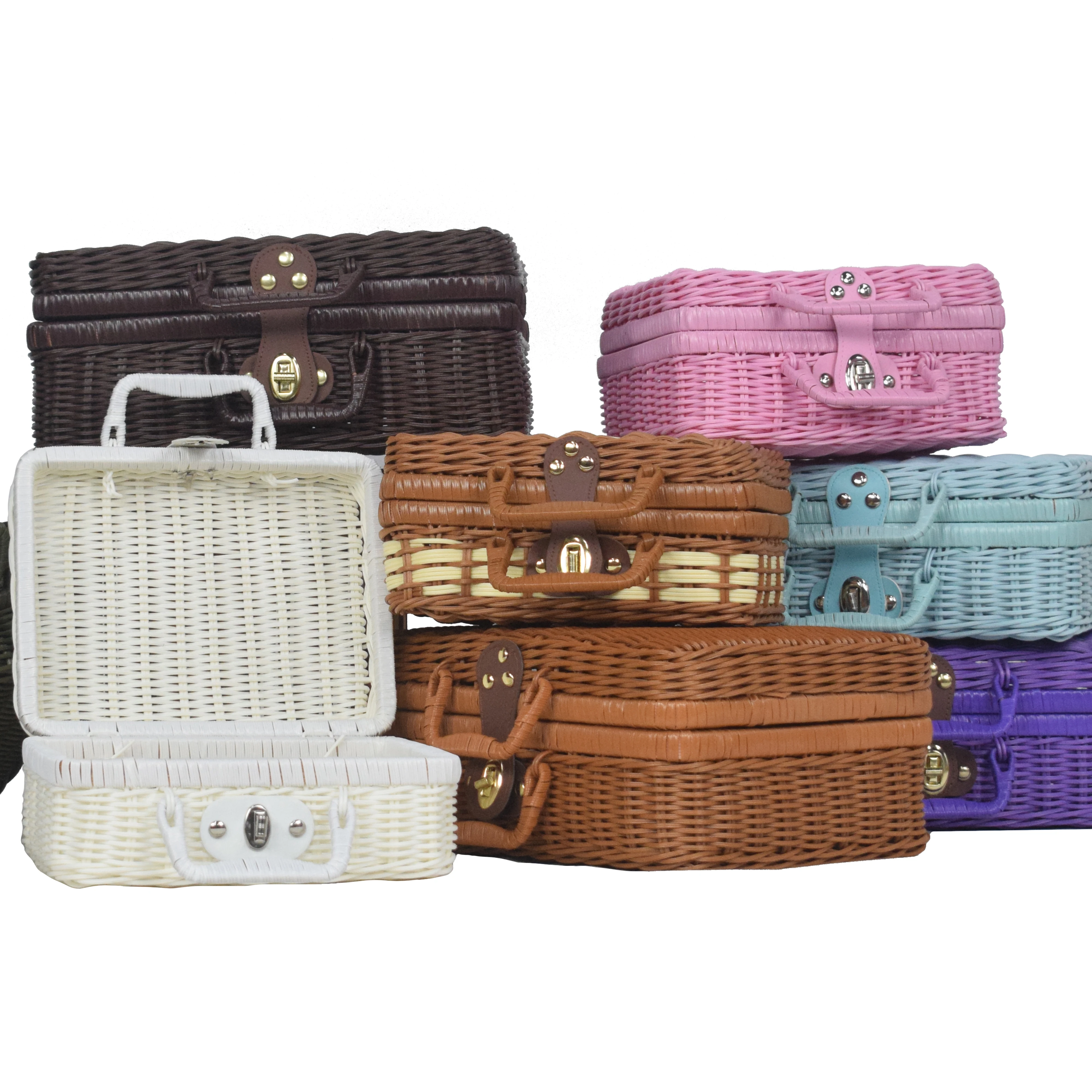 New products best selling rattan case retro portable storage box rattan woven storage box