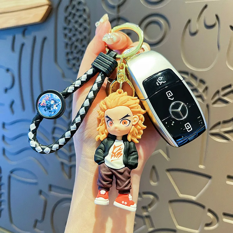 Cheap Wholesale Cute Kawaii 3D Silicon Keychain Demon Killer Anime Rubber Characters Soft PVC Keychain