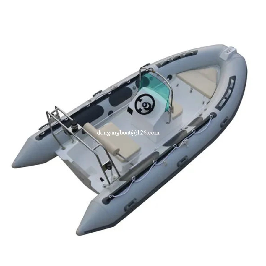 14.1 feet 4.3m small speed fiberglass inflatable rigid hull passenger  rowing catamaran boat bimini tent