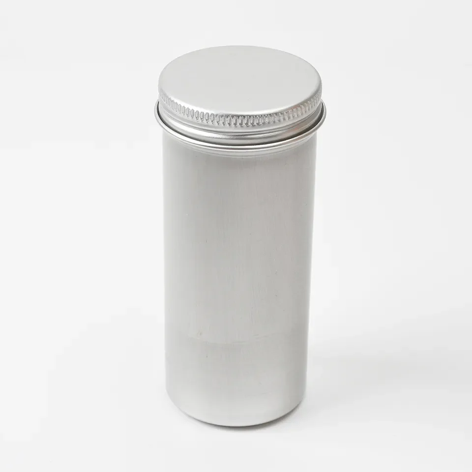 Wholesale 3.5oz 100ml D44*H103mm Tea Box/Can Food/Cosmetics/Spices Silver Cans Aluminum Jars With Screw Lid