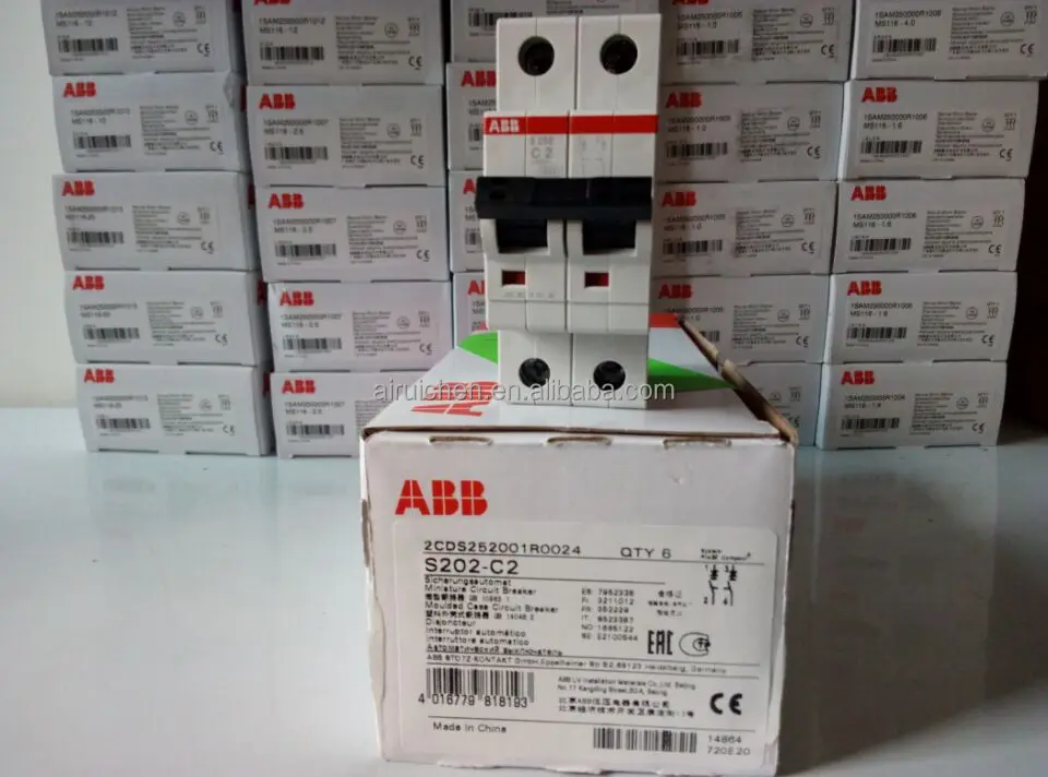 ABB оригинальный дистрибьютор MCB миниатюрный автоматический выключатель 1P 63A S201-C63