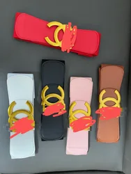 New letter CC GG brand logo design elastic waist belt women