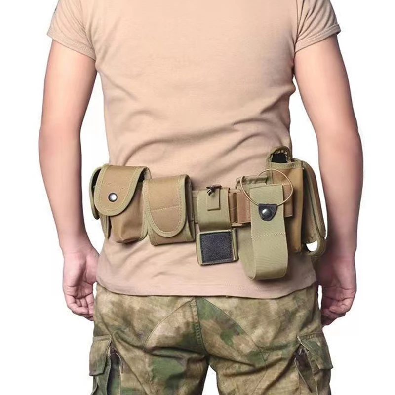 10 In 1 Tactical Belt Set Security Equipment  with Pouches