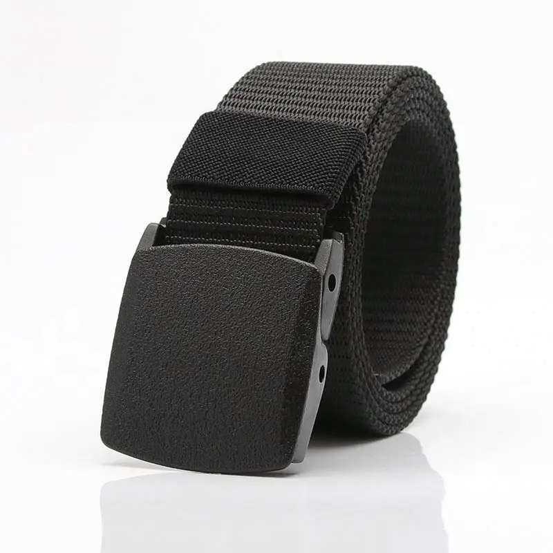 Fashion custom logo belt buckle leisure style belt elastic canvas fabric belts for men women