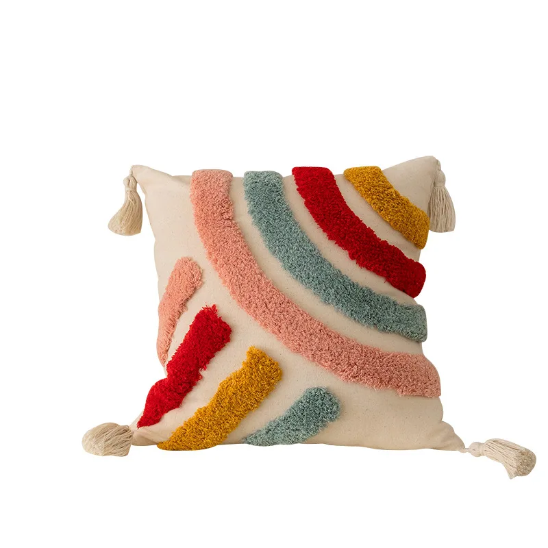 Cut Tufted thick cushion covers boho pillow covers tufted pillow