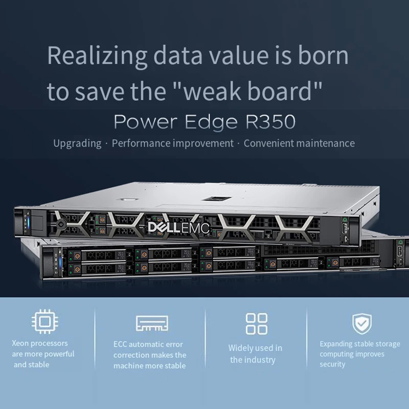 Original new Intel Xeon Enterprise computer Dell PowerEdge R350 1U rack server