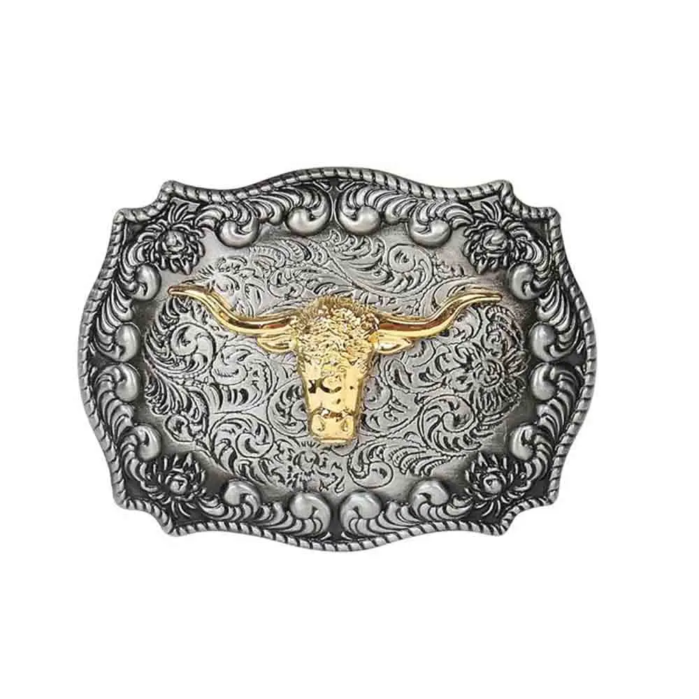 Wholesale Custom Logo Western Cowboy Luxury 3D Brass Stainless Steel Zinc Alloy Metal Belt Buckles For Men