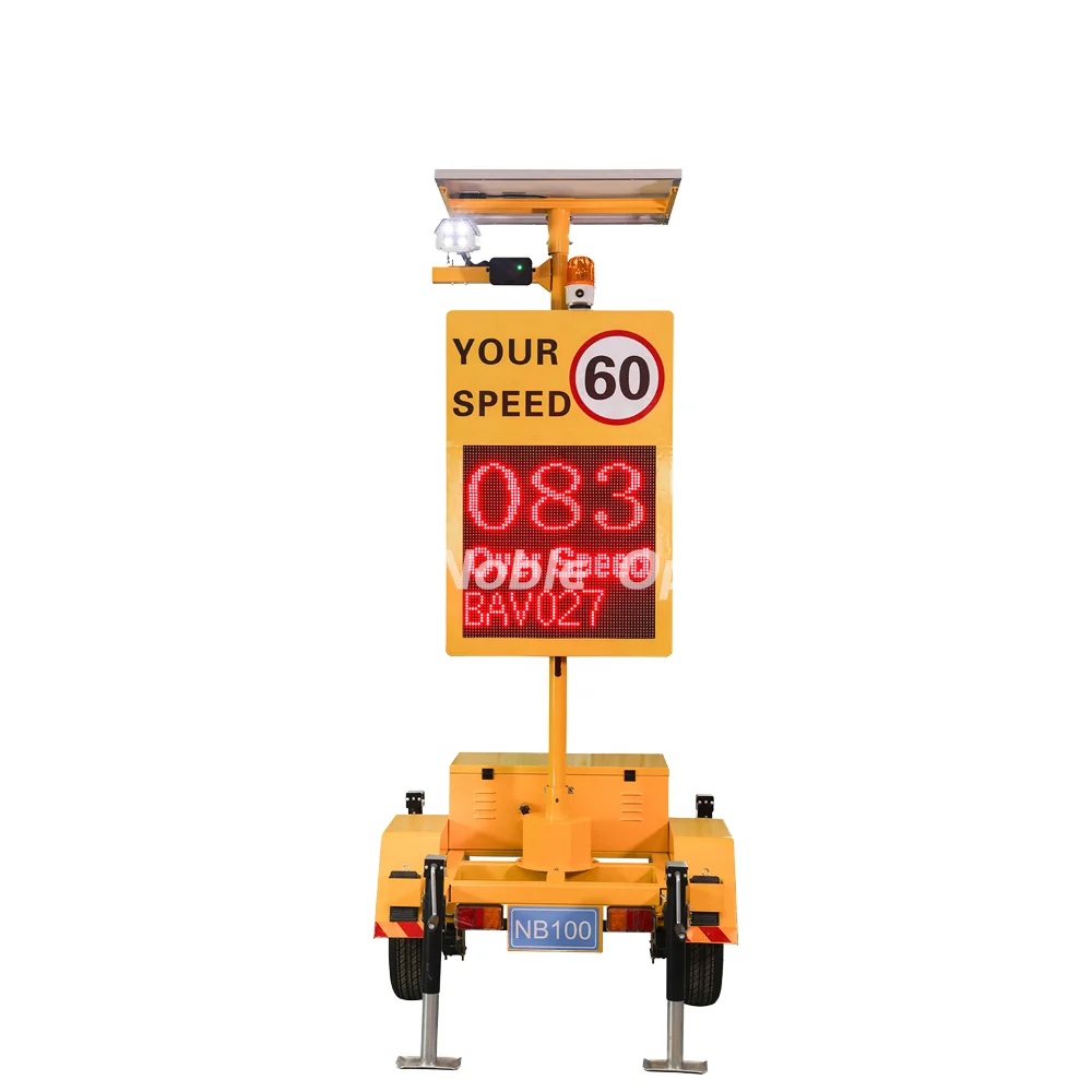 Solar Trailer High Precision LPR Radar 4 Line Display Speed Limit Sign