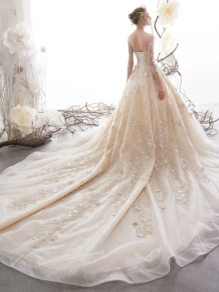 New Sample Wedding Dresses In Stock Ready To Ship Luxury Wedding Gowns 2021 Champagne
