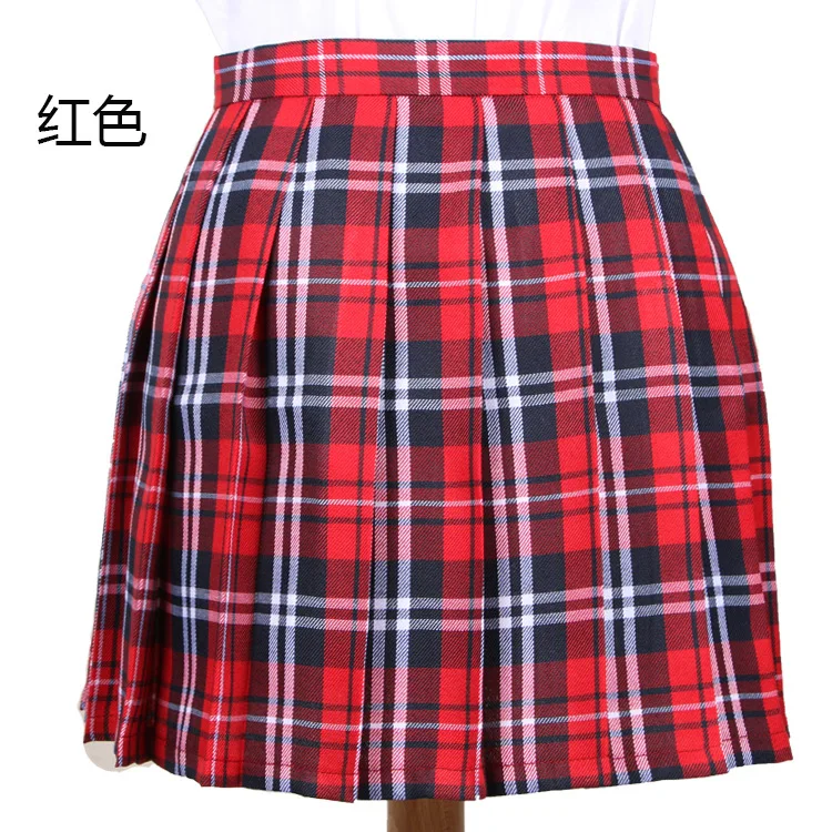 Wholesale popular japanese pleated tartan school uniform short skirt for girls