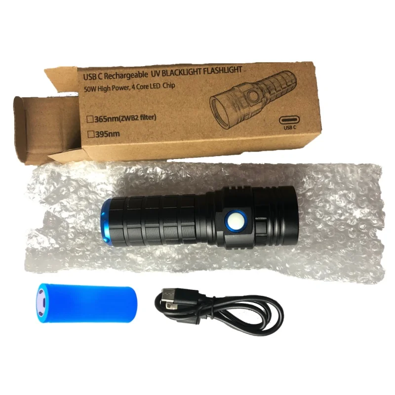 NEW 15W high power small size Rechargeable LED 365nm UV Flashlight with Black Filter waterproof uv-flashlight Resin Curing