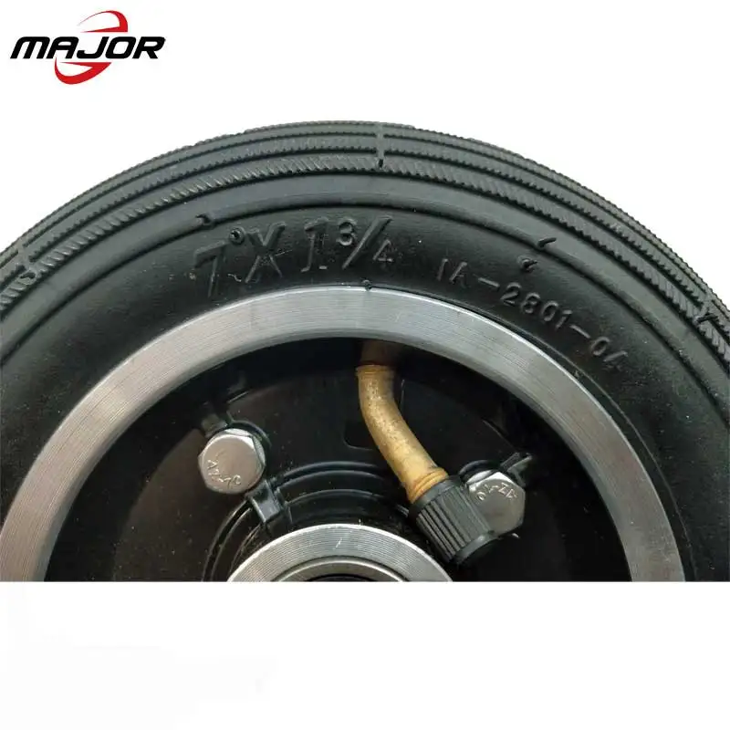 7inch 7x1 3/4 pneumatic tire and wheels with steel rim for tool and children cart