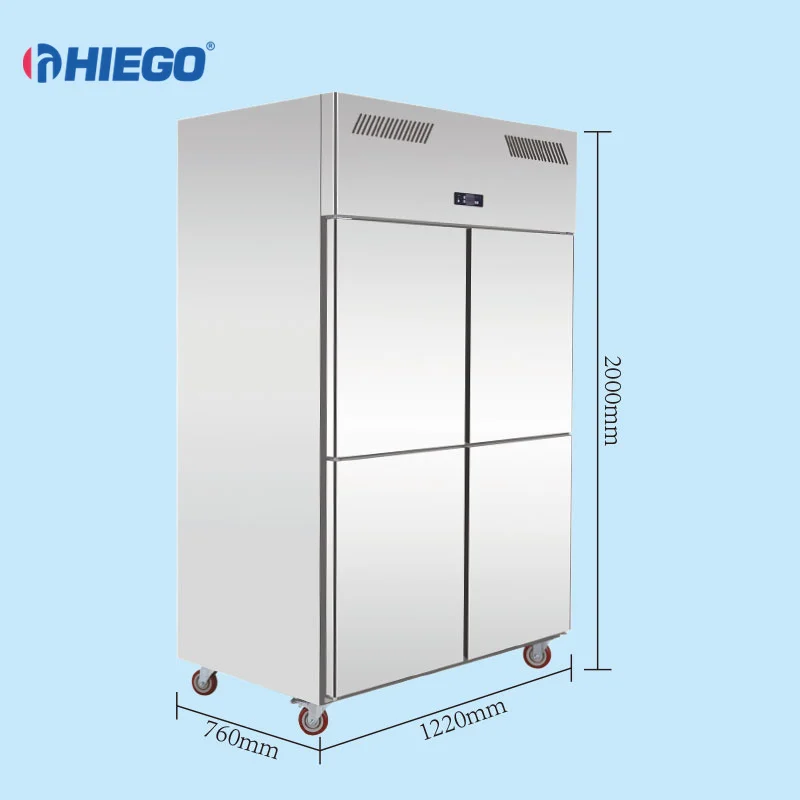 Commercial Double Door Air Cooling Freezer Stainless Steel Upright Refrigerator Refrigeration Equipment