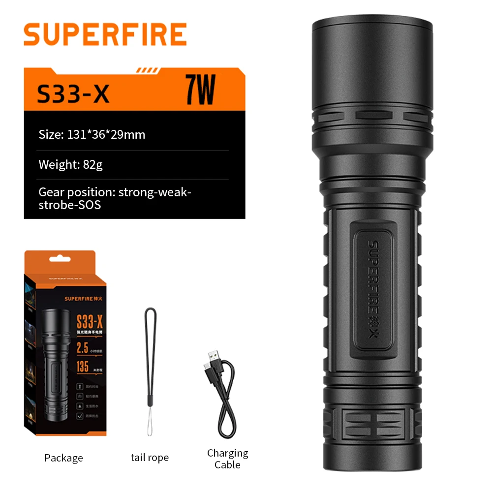 Led  Rechargeable Flashlight Original Design  MinI Portable  Life Waterproof  One Key  Switch Torch Flashlight
