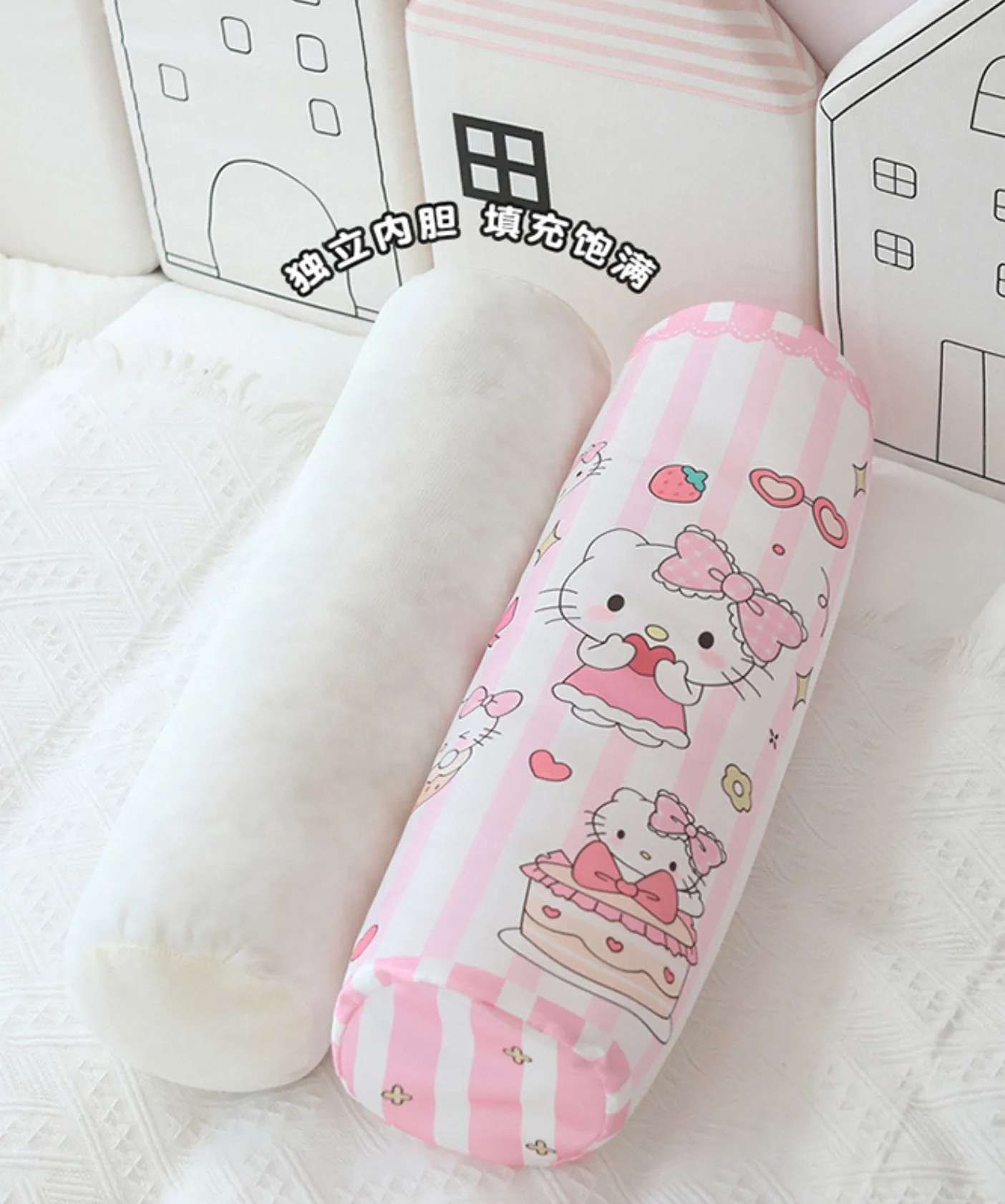 Cute Melody Kuromi Plush Long Strip Pillow Cartoon Anime Kt Cinnamoroll Premium Sleeping Cushion Sofa Plush Doll Gifts Wholesale