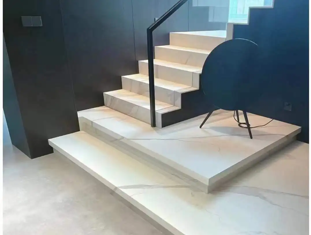 High Quality Modern Sintered Stone Marble Stair Case Steps Tread And Riser