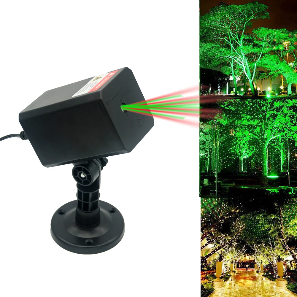 Square Shape Outdoor Waterproof Green Red Laser Light ABS Shell Christmas Garden Landscape Light