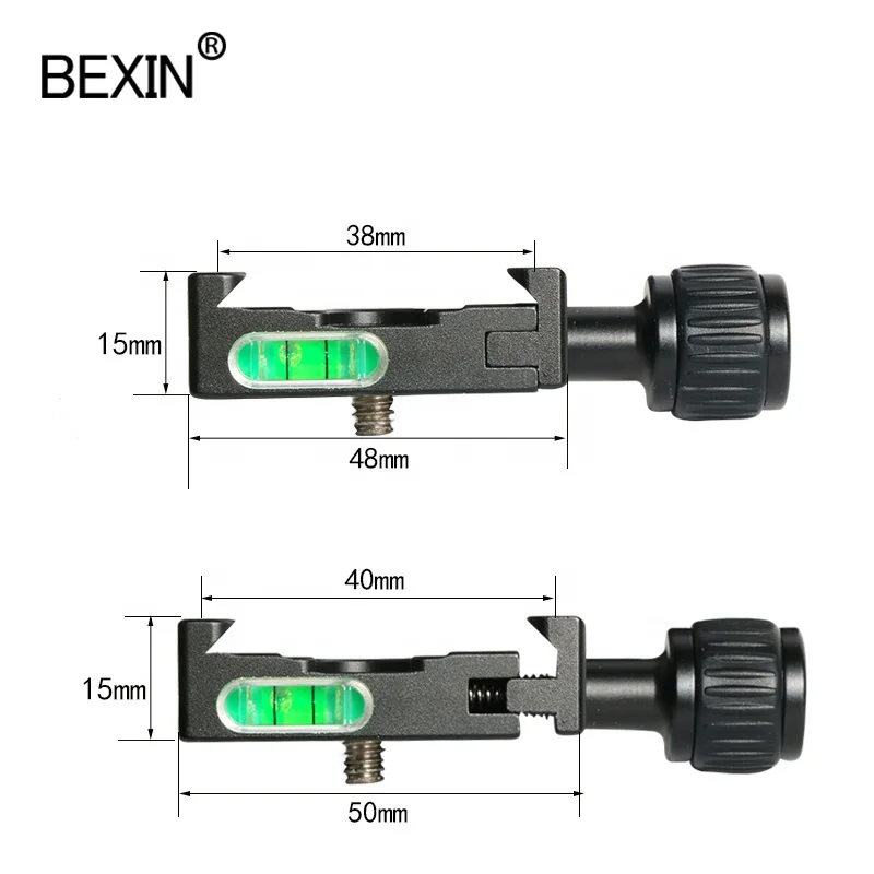 BEXIN QR-50 Quick Release Plate Clamp Camera Base Adapter Tripod Connection Accessory Aluminum Black with Level for Digital SLR