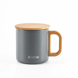 Customized 10oz 12oz Sublimation Coffee Mug Stainless Steel Insulated Tumbler with Bamboo Lids
