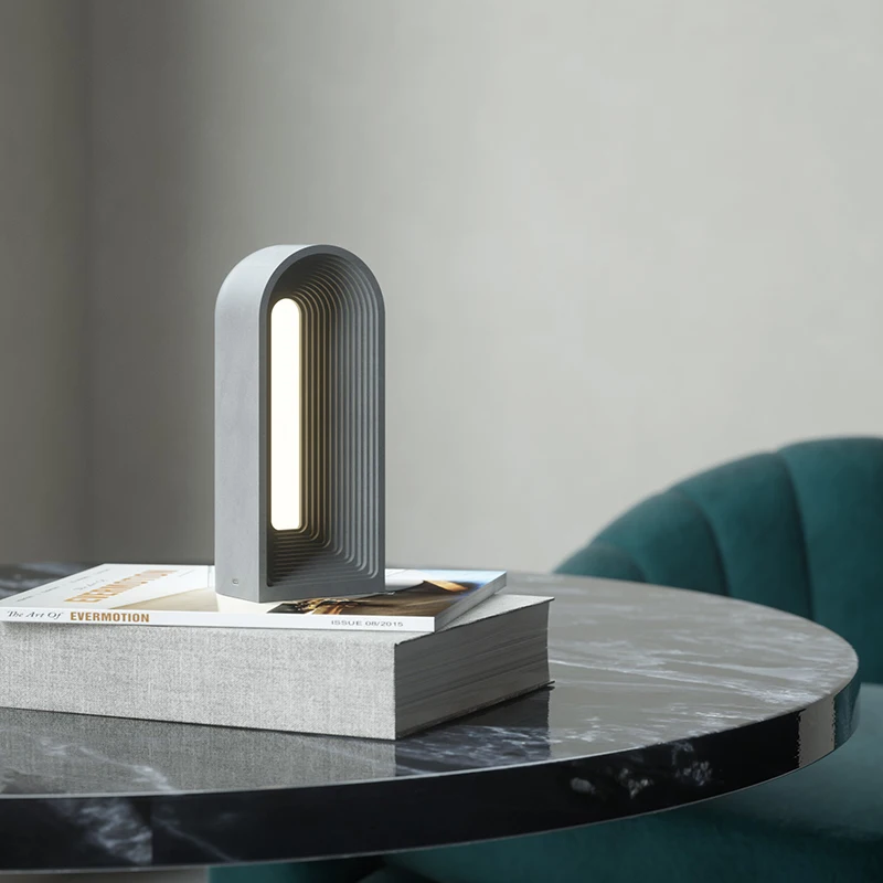 Manufacturer Nordic Bed Side Table Lamp Modern LED Cement Table Lamps Luxury  Concrete Lamp for Hotel Home Decorative