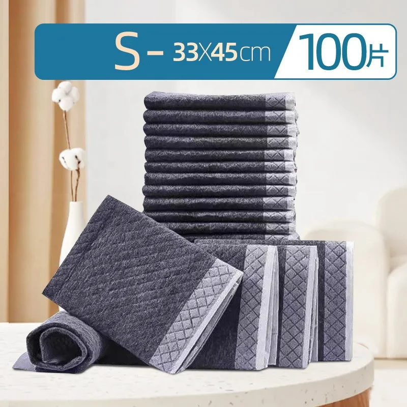 High water absorbent carbon pet pad planet safe carbon charcoal pet pads 28 x 44 black bamboo pet pad