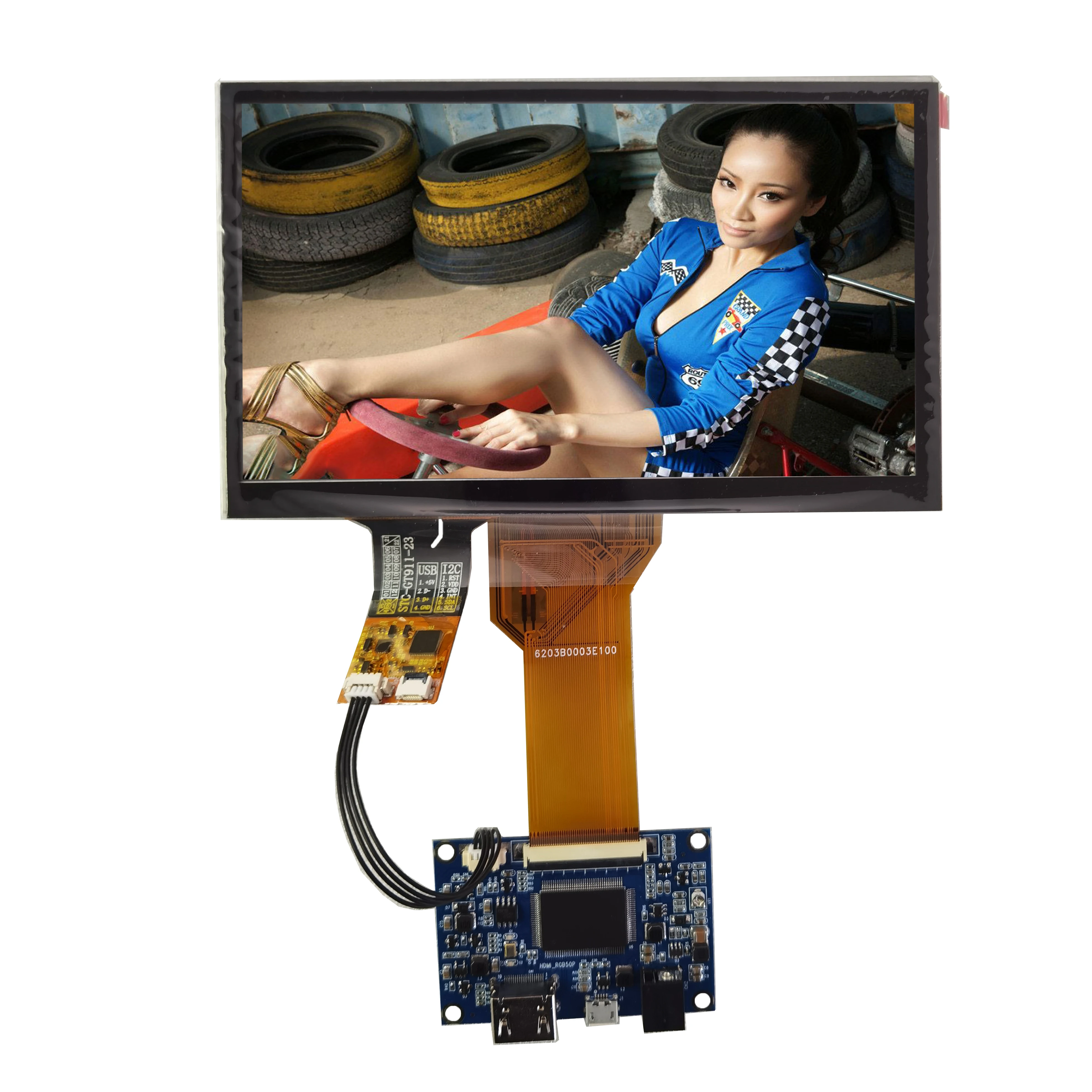 Customized 7 inch Display Touch Panel 800x480 with FPC Cable TFT LCD Monitors Naked for Raspberry Pi 4 Model B Use