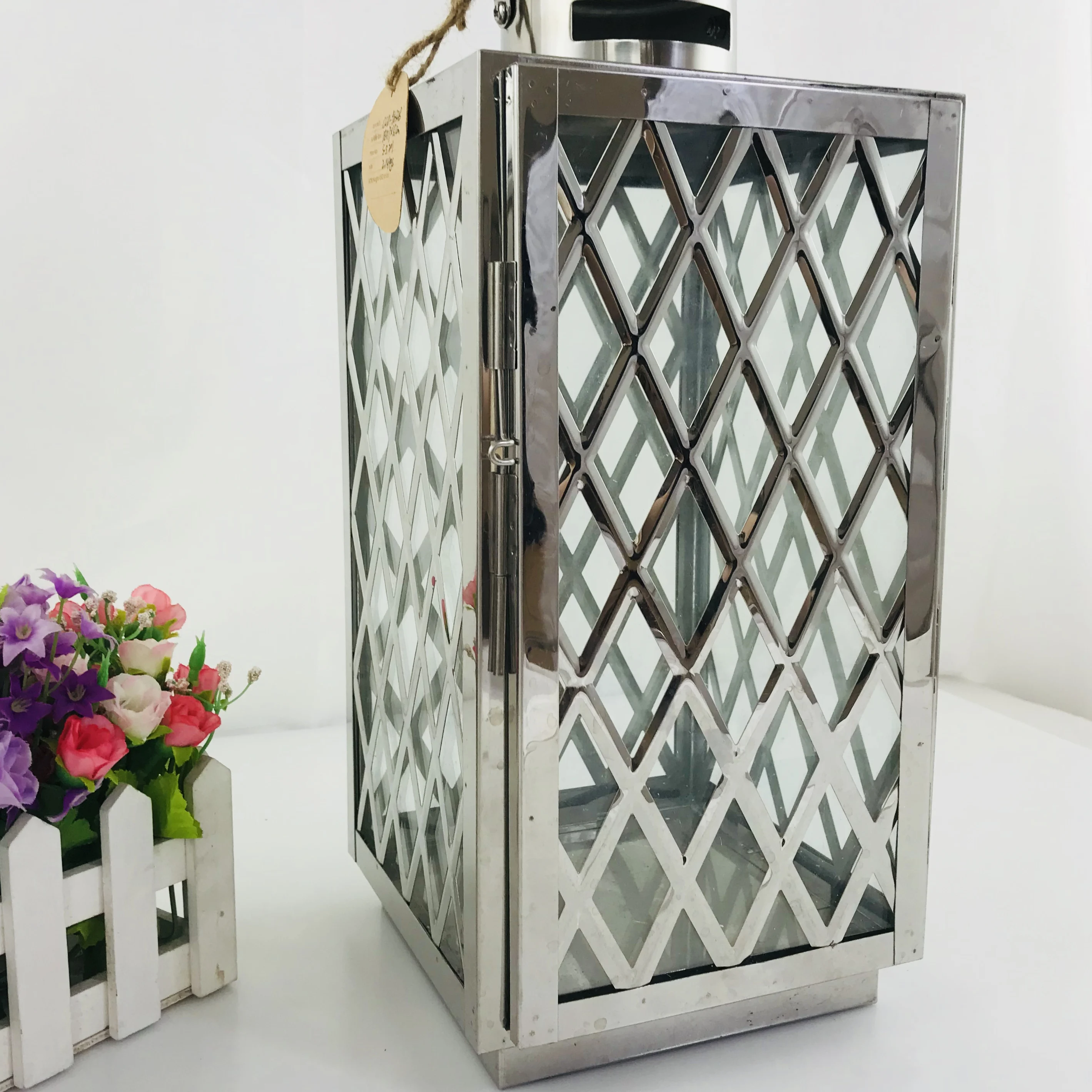 
Классическое украшение для дома, Европейский наружный фонарь из нержавеющей стали, стеклянный фонарь-свеча 