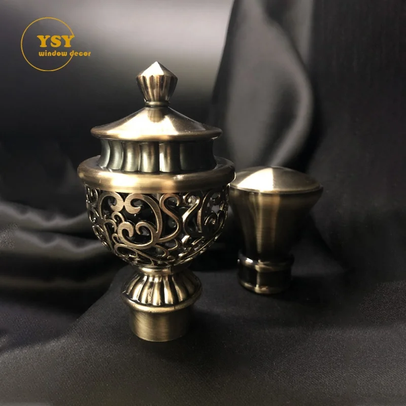 Wholesale Price New Design Metallic Antique Brass Curtain Poles Rods Accessories