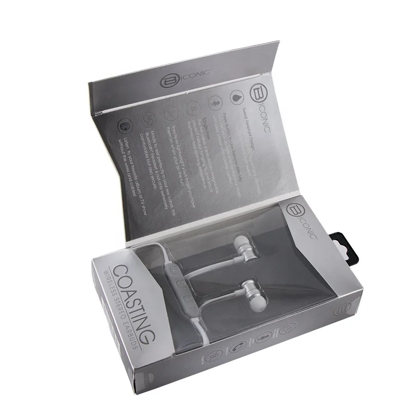 Luxury blister inner tray magnet earphone packing box for headphone