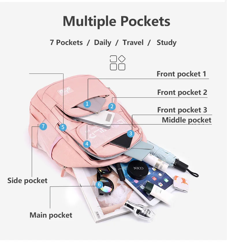 female backpack designer mochila escolar new school bags for middle and high school students