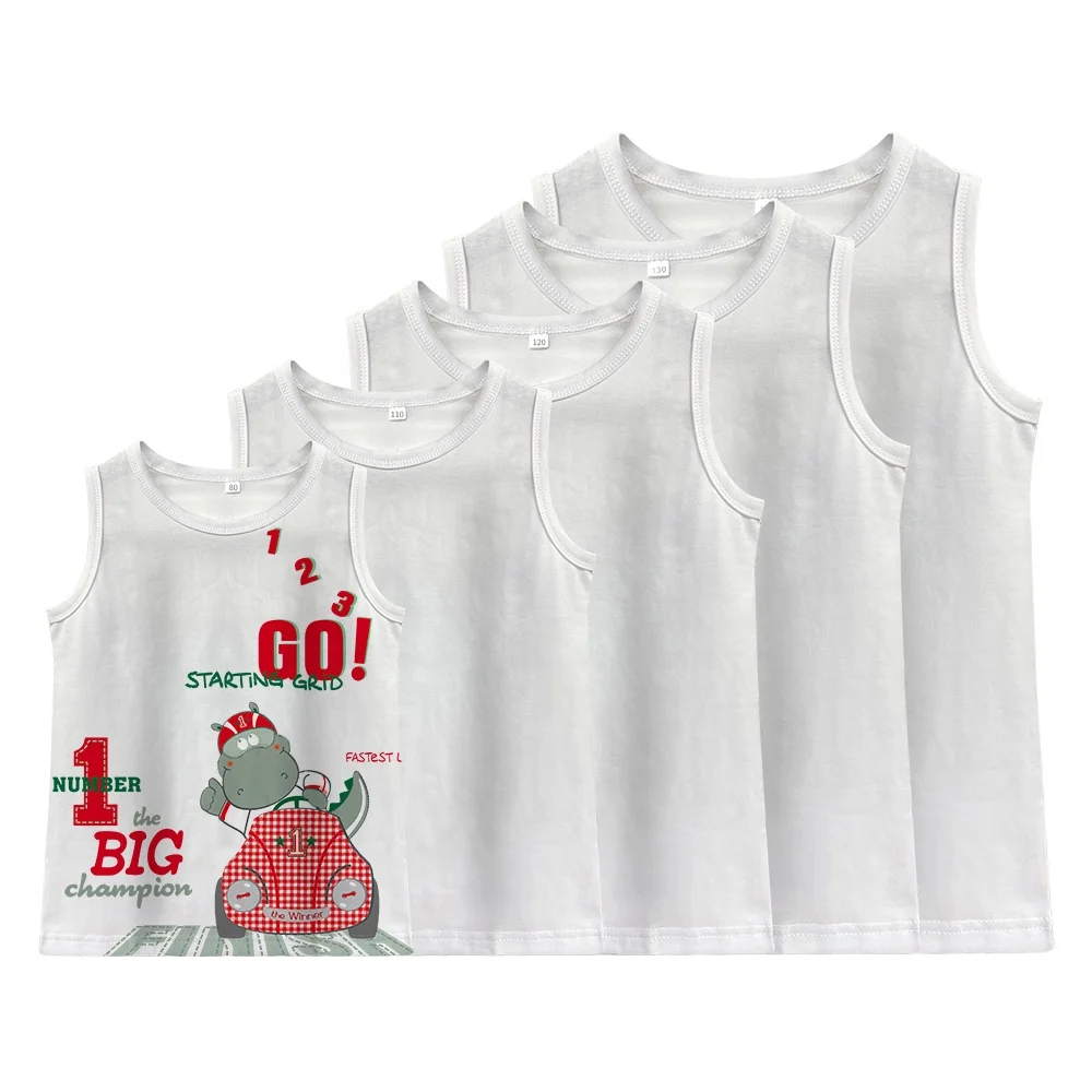 Prosub Wholesale Sublimated Singlet Tops Blank Custom Print Kids Sleeveless Polyester Shirts Vest Sublimation Tank Top