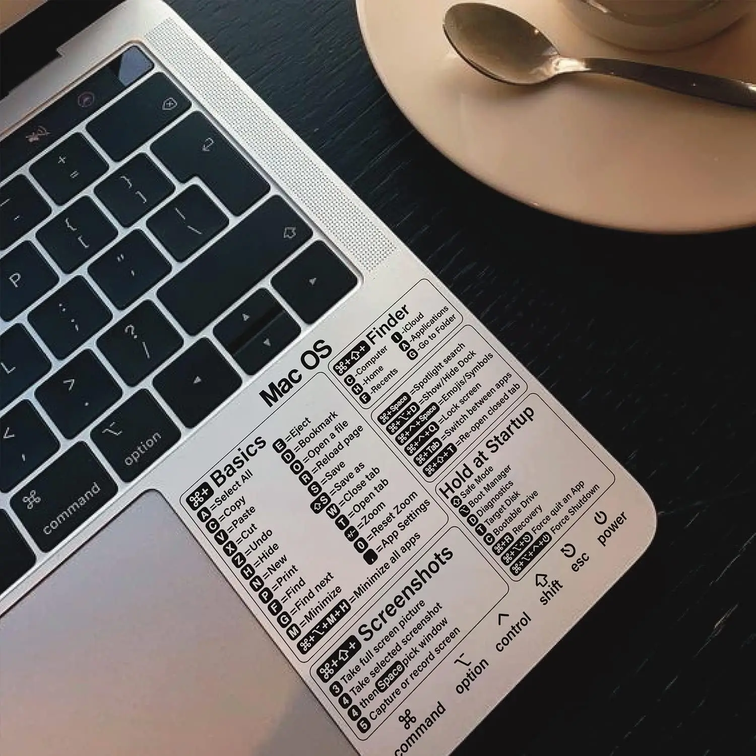 Wholesale Durable Vinyl  Adhesive for  Laptop or Desktop Computer Cheat Sheet Reference Guide Keyboard Shortcut Sticker