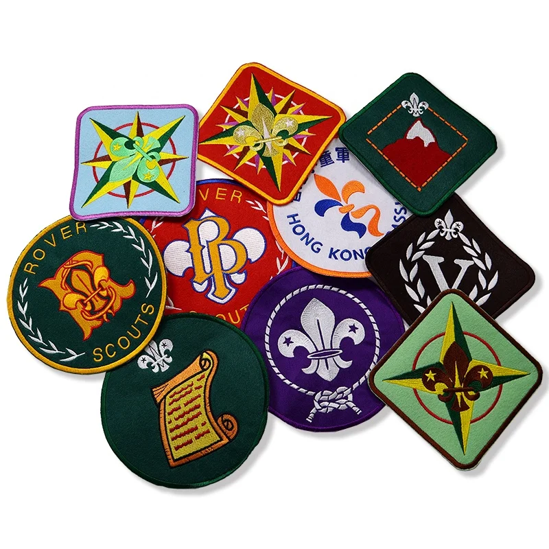 Wholesale Custom Scout Patches Iron On The Boy And Girl Scout  Embroidery Patches For Clothing