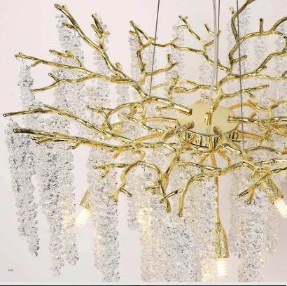 Luxury Living Room Lamp Crystal Ceiling Lamp Villa Banquet Decoration Tree Branch Crystal Chandelier