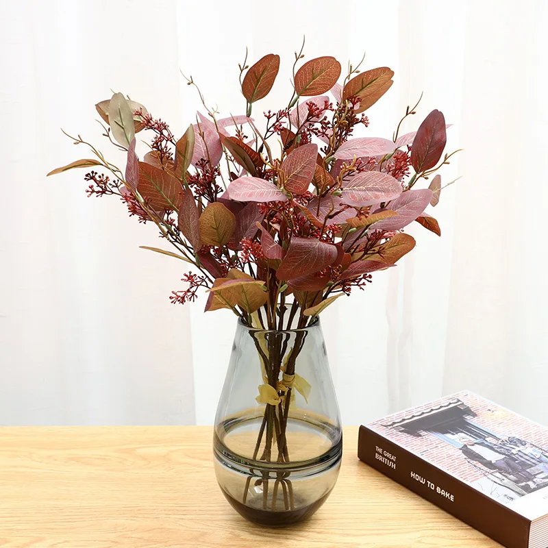 Новый Модный свадебный искусственный букет для невесты, искусственные листья эвкалипта, стебель ветки