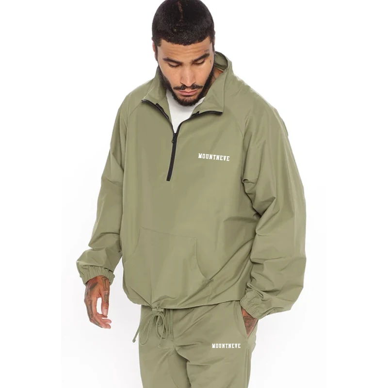 custom logo short nylon shorts workout clothing sports training wear set windbreaker tracksuits for men