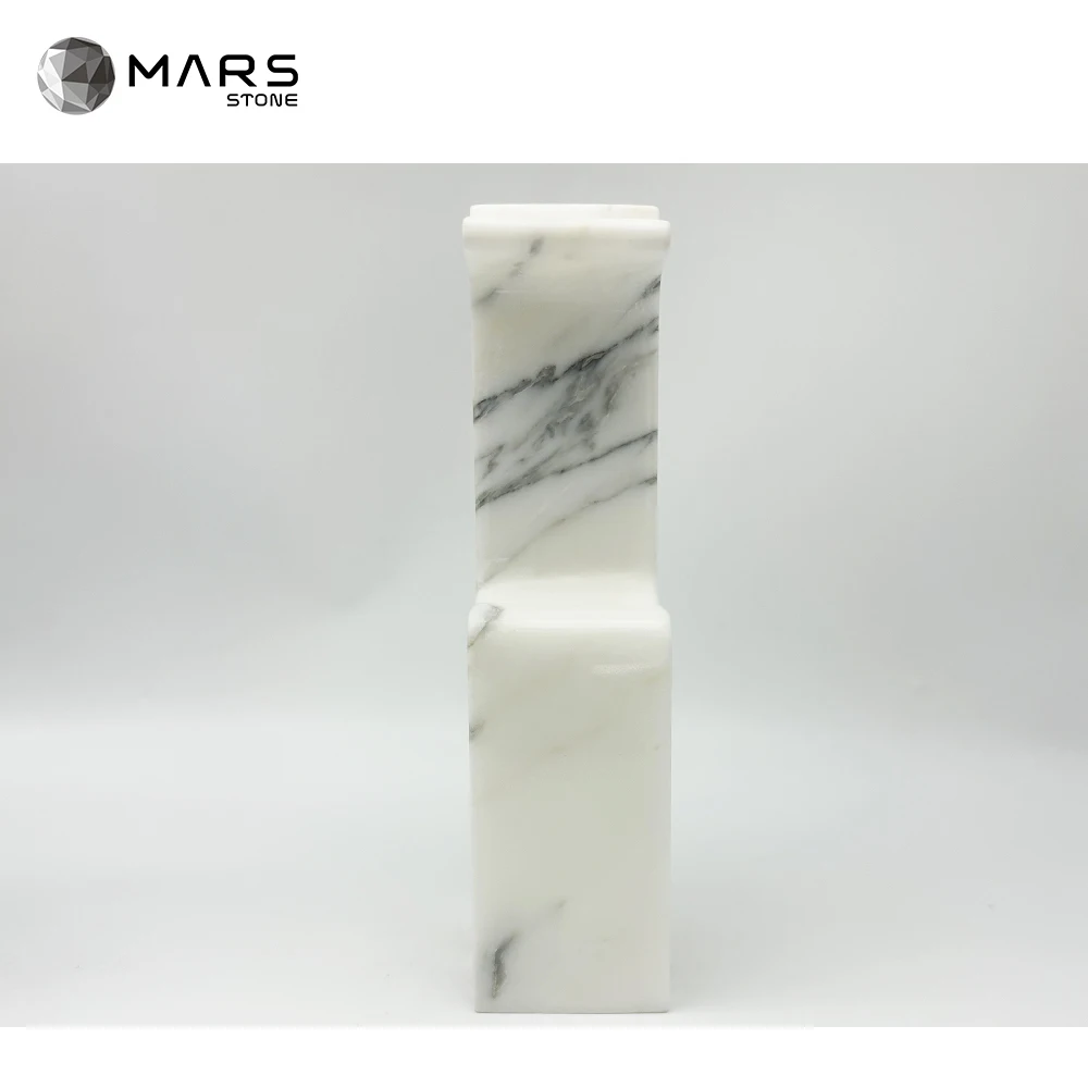 Chinese Factory Arabescato Marble Bookend White Bookshelf Natural Stone Book Ends Marble Gifts Home Decor