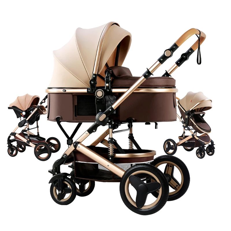 Oem Custom Leather 3 In 1 Baby Buggy,Cobabies Aluminum Frame 3 In 1 Baby Strollers/