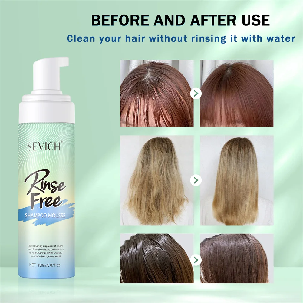 Wash-Free Shampoo Private Label Oil Control Fluffy Dry Cleaning Leave in Foam Shampoo Mousse for Hair Growth