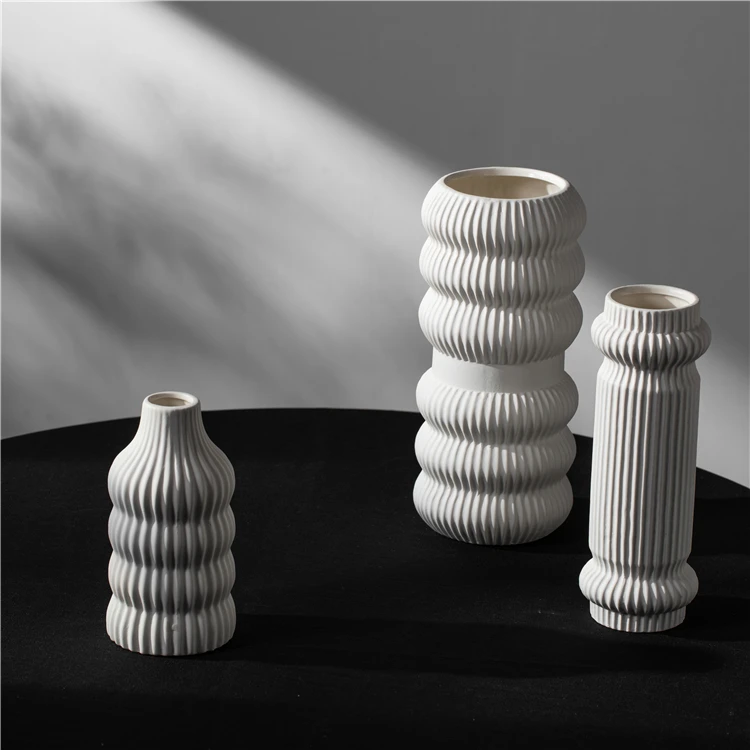 Wedding Centerpiece Decorative White Minimalist Vase Ceramic Nordic Flower Vases For Home Decoration