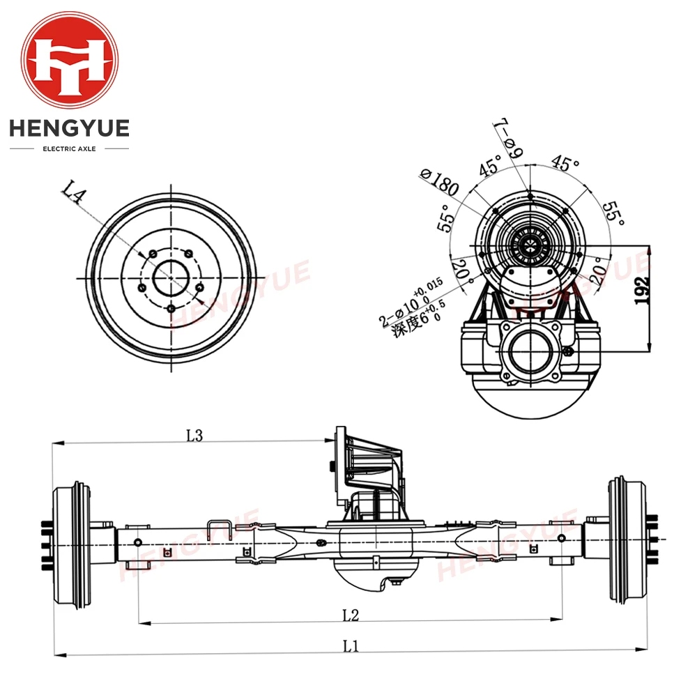 
Electric differential double rear axle for heavy trucks 