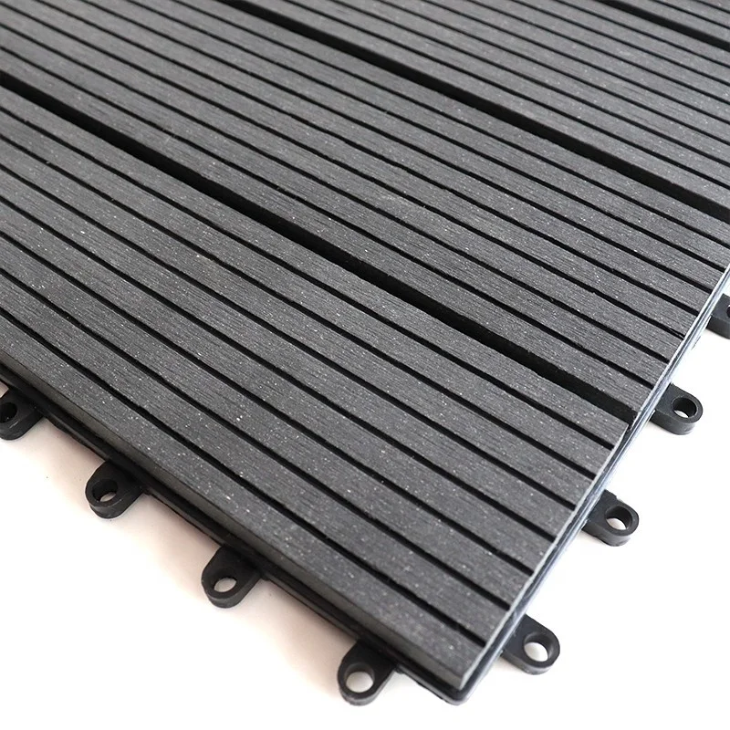 Outdoor waterproof WPC flooring tiles garden composite wood plastic DIY deck tiles WPC deck tiles