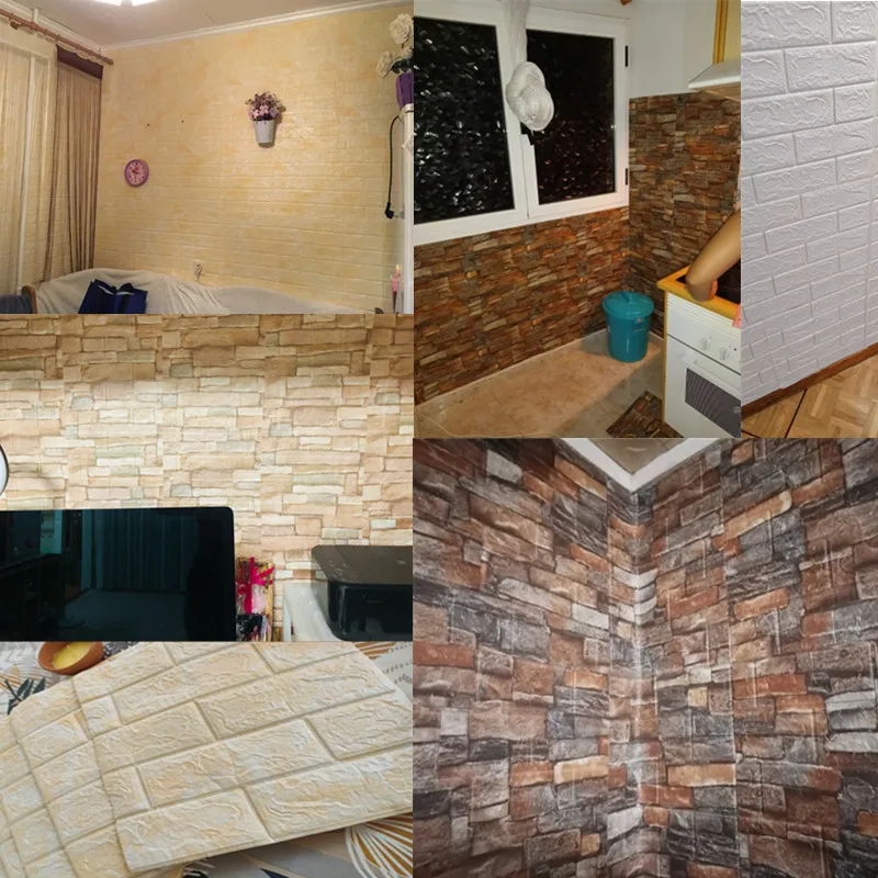 Self adhesive Foam sticker faux brick wall/self adhesive paper walpaper 3d wallpaper panel.jpg