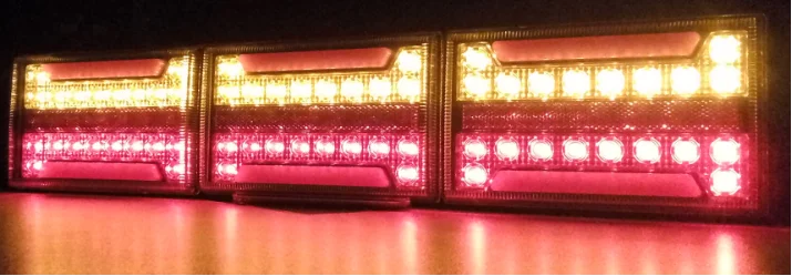 Truck parts LED tail light rear stop brake light turn signal lamp with reflector