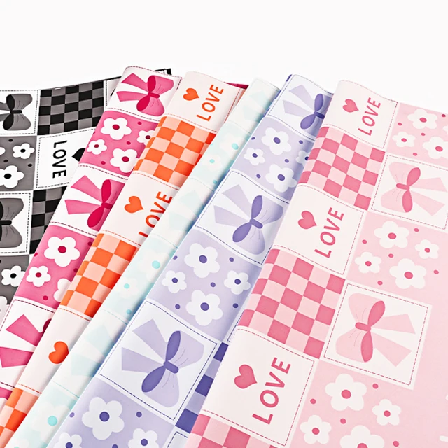 Christmas korean designer brands logo bouquet flower wrapping paper plastic waterproof florist supplies floral gift packages