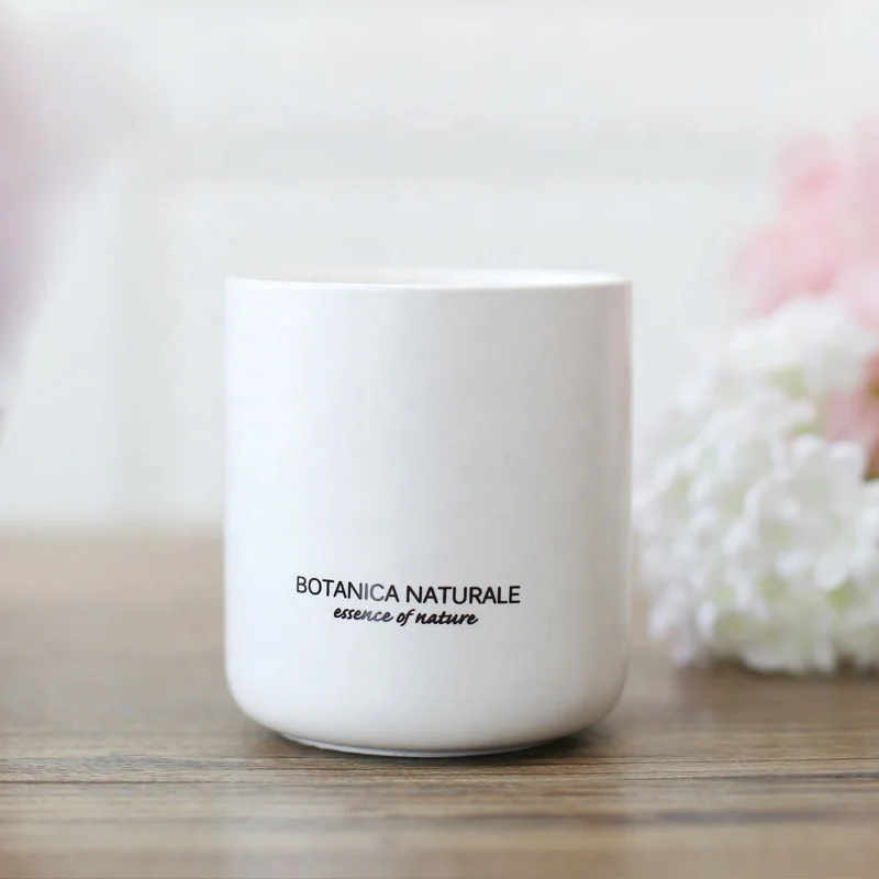 Wholesale custom 180ml 250ml Interior decoration freshener air ceramic candle jar with wooden lid