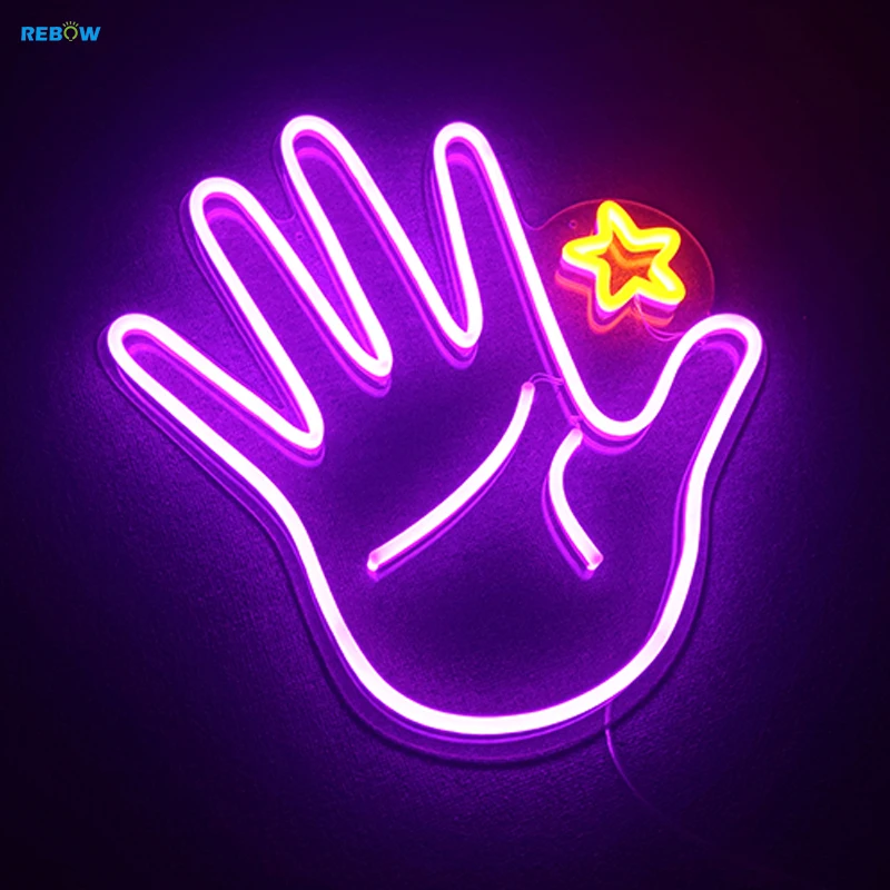 Rebow No Moq Colorful Letters Words Decoration Neon Light Customized Led Neon Sign