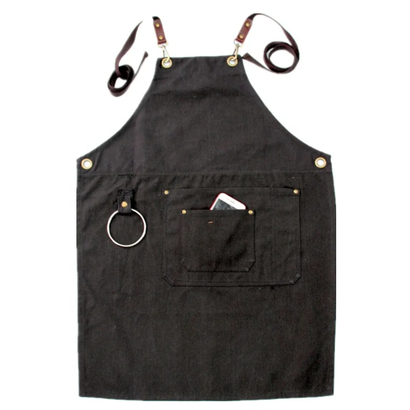 Bast sale canvas barbecue cooking apron custom logo bbq aprons for big men adjustable tool work clothes